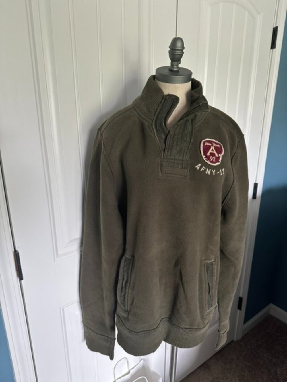 VTG Y2K Men's 1/4 zip Abercrombie & Fitch sweatshirt size XL
